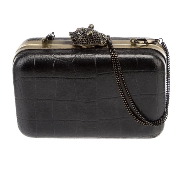 House of Harlow 1960 Embossed Leather Chain-Link Clutch - Picture 7 of 9